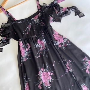 Free People NWT Black and Purple floral dress.